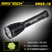 Maxtoch SN6X-18 7Pcs XML Lumen 6000 haute puissance aluminium LED torche 18650 T6